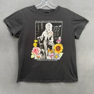 Dolly Parton T-Shirt Gray XS Rainbow Quote Graphic Mad Engine Country Music Tee